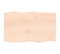 Table Top 100x60x2 cm Untreated Solid Wood Oak Live Edge Berkfield Home Brown One Size