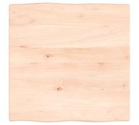Table Top 60x60x2 cm Untreated Solid Wood Oak Live Edge Berkfield Home Brown One Size