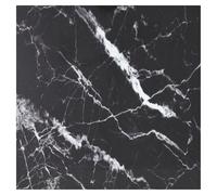 Table Top 80x80cm Tempered Glass Black White Marble Design 6mm ScratchproofHome