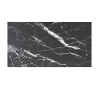 Table Top Black White 120x65cm 8mm Tempered Glass Marble Design Rectangular Top