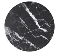 Table Top Black White Marble Tempered Glass Ø80cm x1cm Round Dining Surface Top