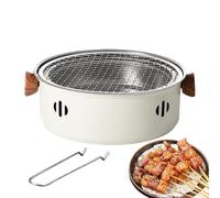 Table Top Charcoal Grill Non-stick Steel Charcoal Grill with Mesh Lift - Portable Tabletop Charcoal Grill for Indoor Outdoor Camping BBQ