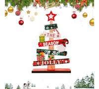 Table Top Christmas Tree Alphabet Shape, Artificial Tabletop Christmas Tree, Ornament Festive Wooden Decoration for Desk Table Party Activities Home Gathering Display Festival