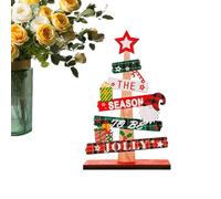 Table Top Christmas Tree Alphabet Shape - Farmhouse Wooden Christmas Centerpiece - Wooden Festive Ornament Decoration for Activities Table Desk Home Gathering Party Festival Display