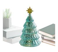 Table Top Christmas Trees Lights | Glass Christmas Tree Table Top Lamp | Light Up Christmas Tree Desk Lamp, Holiday Night Lights For Bedroom -Kitchen Bathroom Decor