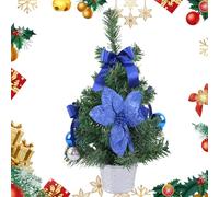 Table Top Christmas Trees with Lights - 15.7 Inches Holiday Decoration | Fake Christmas Tree,for Winter Holiday Party Office Home Indoor Room Mantel Table Centerpiece