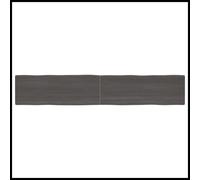 vidaXL Table Top Dark Brown 220x40x(2-4) cm Treated Solid Wood Live Edge