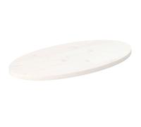 Vidaxl Table Top White 80X40X2.5 Cm Solid Wood Pine Oval, White