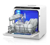 Table Top Dishwasher, Mini Countertop Dishwasher W/ 6 Programs, Delayed Start Function and Air Drying Function, and 5L Built-in Water Tank, No Installation Needed