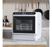 Table Top Dishwasher, Mini Countertop Dishwasher with 6 Programmes and Built-in 5 Litre Water Tank, No Connection Required, Baby Supplies, and Air Drying Function for Homes and Motorhomes