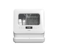Table Top Dishwasher - Portable Countertop Dishwasher No Plumbing Required, 6 Programs, 3 Place Settings, Compact Small Dish washer for Kitchen, Office & Apartments in White. - DW013TTW25