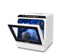 Table Top Dishwasher with 5L Tank, Timer Function, 2 Water Connection, 5+1 Programmes, LED Display, Countertop Dishwasher for Office, Studio and Caravan