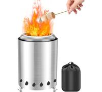 Table Top Fire Pit, Stainless Steel Smokeless Fire Pit, Portable Mini Stove with Storage Bag for Camping, Outdoor & Patio Use - Wood Burning/PelletFueled, Camping Essentials