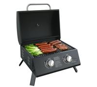 Table Top Grill Propane. Portable Propane Small Gas Grill With Dual Burners, Twist-Start Ignition, Small Grill Outdoor Perfect For Camping, Tailgating, And Grilling, With Easy Installation.