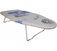 Table Top Ironing Board With Flower Pattern Cloth Cover Folding Legs Non Slip