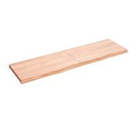 Table Top Light Brown 140x40x(2-4) cm Treated Solid Wood Oak