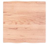 Table Top Light Brown 60x60x2 cm Treated Solid Wood Oak Live Edge Berkfield Home Brown One Size
