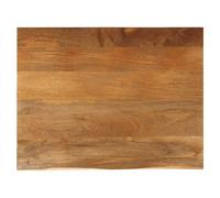 Table Top Oak-Finish Solid Acacia Live Edge 90x80x2.5 cm Rustic Handmade Slab XL