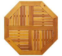 Table Top Octagonal Solid Acacia Wood Natural Oil Finish 80x80x2.2 cm Rustic Eco