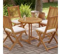 Table Top Octagonal Solid Teak Wood 70x70x2.5 cm Natural Oil Finish Parasol Hole