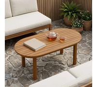 Table Top Oval Solid Teak Wood 80x40x3.5cm Natural Brown Sealed Indoor/Outdoor