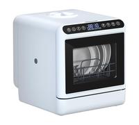 Table Top Portable Mini Countertop Dishwasher, 5L Water Tank, 5 Place Settings, 2-Tier Rack, 3 Spray Arm, Air Dry Function, Smart Mini Dishwasher, with Touch Control, LED Display