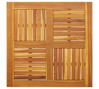 Table Top Square Solid Acacia Wood Natural 80x80x2.2 cm Rustic Finish for Garden