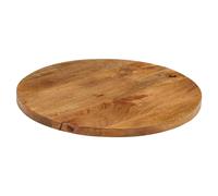 Table top Round 40x2.5cm Solid Mango Wood Oak Finish Rustic Natural Replacement