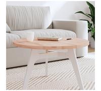 Table Top Round 70cm x 2.5cm Solid Beech Wood Light Brown Untreated- DIY Upgrade