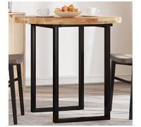 Table Top Round Natural Oil-Finished Solid Acacia Ø80 x 4 cm Rustic Dining Table