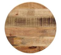 Table Top Round Solid Rough Mango Wood Natural 50 cm x 3.8 cm Rustic Dining Top