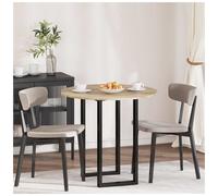 Table top round Sonoma oak 80x80x1.5cm engineered wood outdoor modern for patio