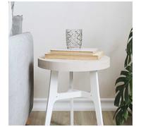 Table Top Round White Ø30x3cm Solid Pinewood Unfinished Side Table Top Rustic XL