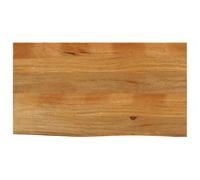 Table Top Solid Mango Wood Oak Finish 100x60x2.5cm Live Edge One Side Rustic Top