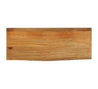Table Top Solid Mango Wood Oak Finish Live Edge 70x20x3.8cm Rustic Handcrafted