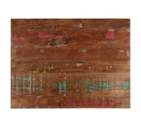 Table Top Solid Mango Wood Oak Finish Multicolour 90x70x1.5cm Rustic Reclaimed