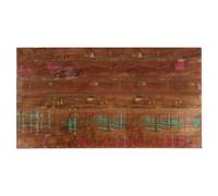 Table Top Solid Mango Wood Oak Finish Reclaimed 120x60x1.5cm Rustic Multicolour