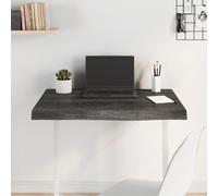 Table Top Solid Oak Dark Brown 80x60x6 cm Handmade Live Edge Untreated Reclaimed