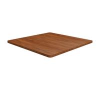Table Top Solid Oak Dark Brown 80x80x2.5cm Untreated Rustic Square Top for Cafe