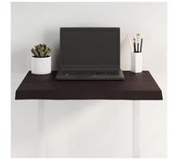 Table Top Solid Oak Dark Brown Live Edge 60x40x4 cm Untreated Wood Handmade Slab