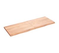 Table Top Solid Oak Light Brown 140x50x4cm Live Edge Foldable Varnished Handmade