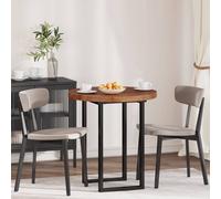 Table top Solid Oak Light Brown Round Ø70 x 4 cm Reversible Rustic Dining Indoor
