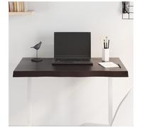 Table Top Solid Oak Live Edge Dark Brown 80x50x4 cm Untreated Wood Slab Handmade