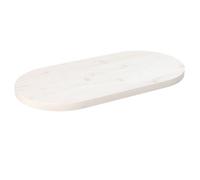 Table Top Solid Pine Wood White 60x30x2.5cm Untreated Rustic Oval Board for Cafe