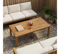 Table Top Solid Teak Wood Natural 100x50x2.5cm Rectangular Indoor/Outdoor Modern