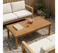 Table Top Solid Teak Wood Natural 110x55cm Rectangular Indoor Outdoor Dining Top