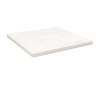 Table Top Square 40x40x2.5cm Solid Pine Wood White Round-Edged Rustic for Cafes