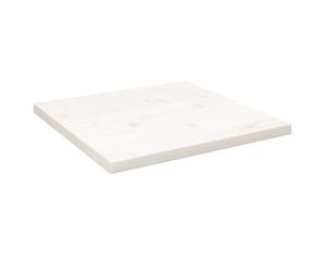 Table Top Square 40x40x2.5cm Solid Pine Wood White Round-Edged Rustic for Cafes