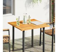 Table Top Square Solid Acacia Wood Natural 80x80x2.2 cm Rustic Finish for Garden