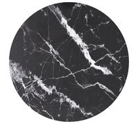 vidaXL Table Top Black Ø60x0.8 cm Tempered Glass with Marble Design